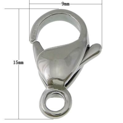 316 Stainless Steel Lobster Claw Clasps 15 x 9mm