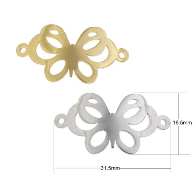 Gold galvanized surgical steel bow tie connector