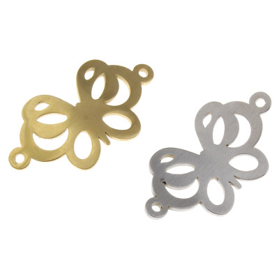 Gold galvanized surgical steel bow tie connector
