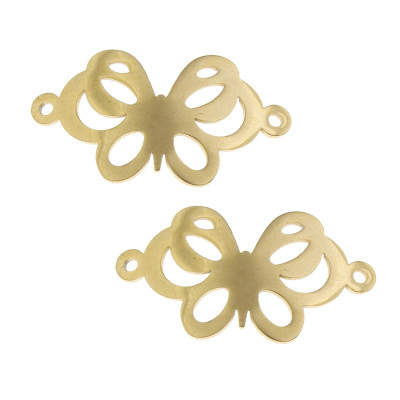 Gold galvanized surgical steel bow tie connector