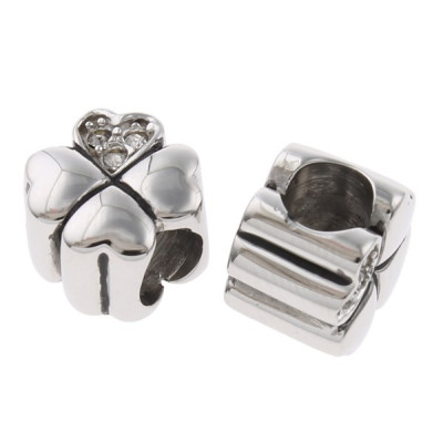 Korálek čtyřlístek se šatony chirurgická ocel