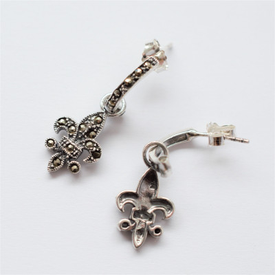 Náušnice zdobené pyritovými kamínky  AG 925/1000