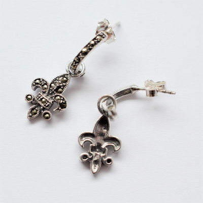 Náušnice zdobené pyritovými kamínky  AG 925/1000