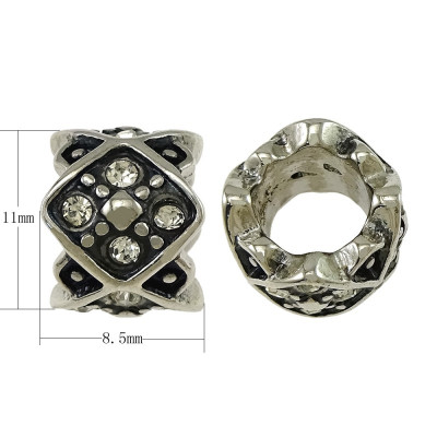 Bead decorated with squares, surgical steel