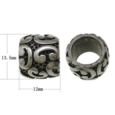 Big bead with ornaments, surgical steel