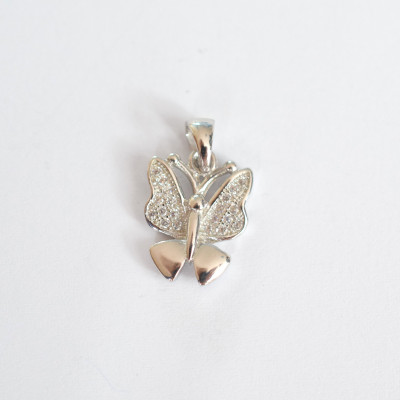 Bow tie pendant with zircons AG 925/1000