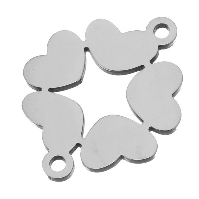 Connector connected hearts surgical steel