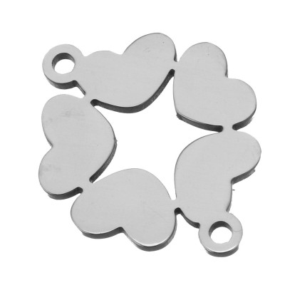 Connector connected hearts surgical steel