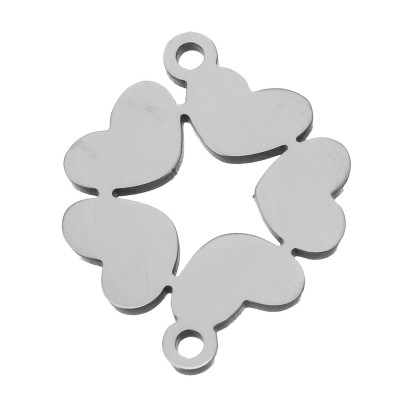 Connector connected hearts surgical steel