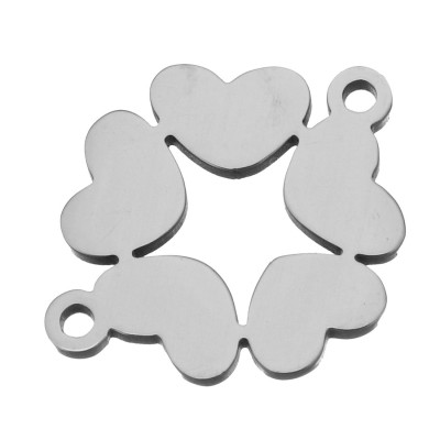 Connector connected hearts surgical steel