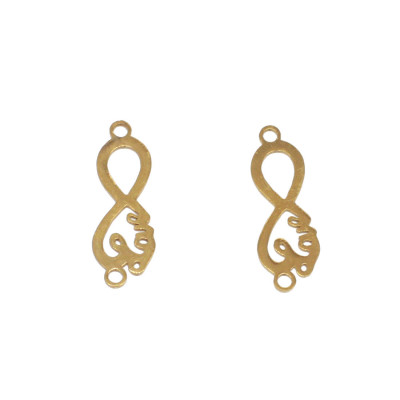 Endless love connector made of surgical steel in two color variants