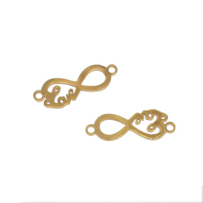 Endless love connector made of surgical steel in two color variants