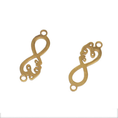 Endless love connector made of surgical steel in two color variants