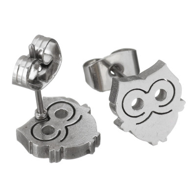 Surgical steel owl earrings