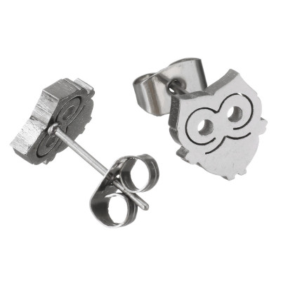 Surgical steel owl earrings