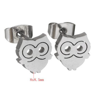 Surgical steel owl earrings