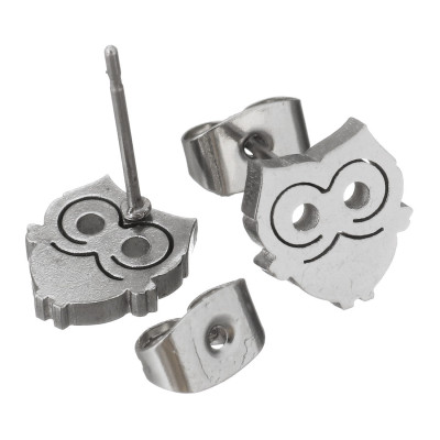 Surgical steel owl earrings