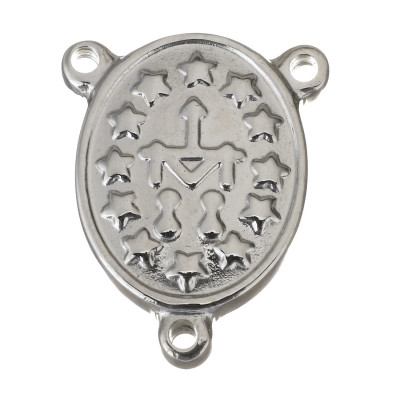 Rosary connector made of surgical steel
