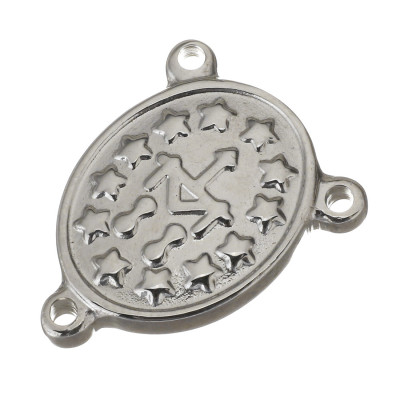 Rosary connector made of surgical steel