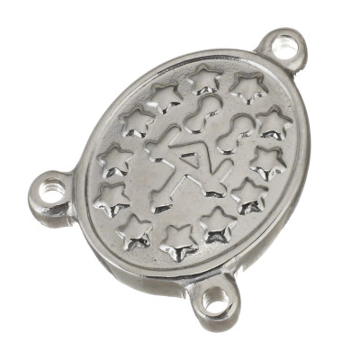 Rosary connector made of surgical steel