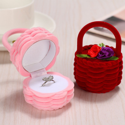 Velvet red ring gift box