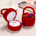 Velvet red ring gift box