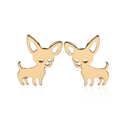Dog earrings in four colors made of surgical steel