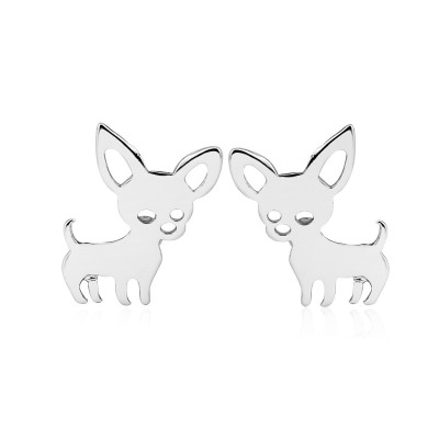 Dog earrings in four colors made of surgical steel