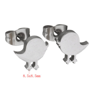 Birds puzzles earrings made of surgical steel