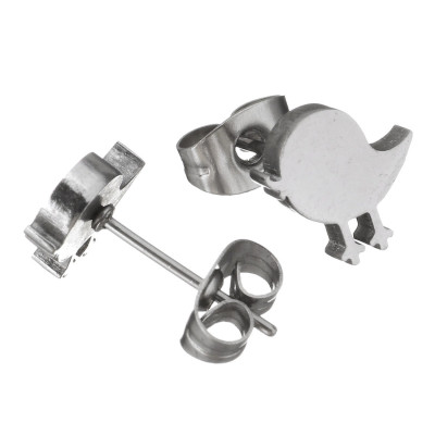 Birds puzzles earrings made of surgical steel
