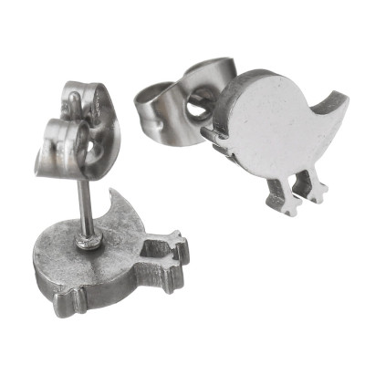 Birds puzzles earrings made of surgical steel