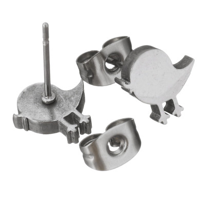 Birds puzzles earrings made of surgical steel