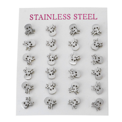 Birds puzzles earrings made of surgical steel