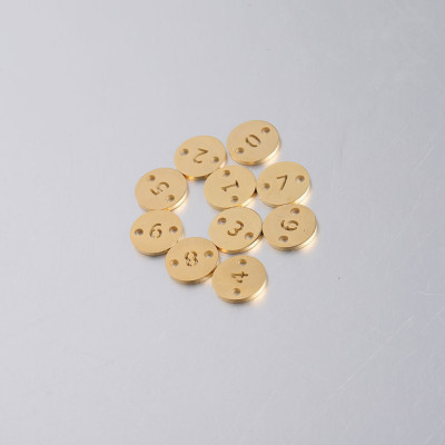 Gold galvanized surgical steel number connector