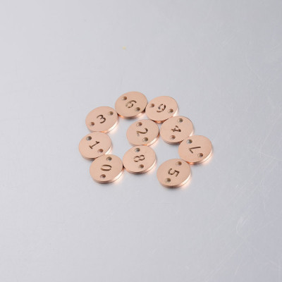 Rose gold galvanization surgical steel number connector