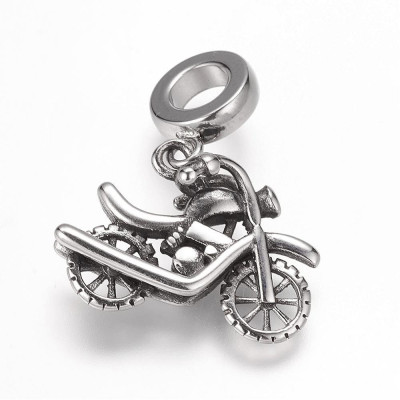 Surgical steel motorcycle pendant loop