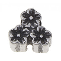 Bead flower - silver patina