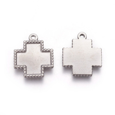 Bed with a decorative edge in the shape of a cross surgical steel