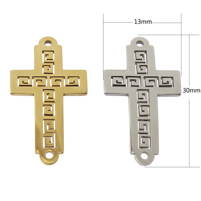 Cross connector made of surgical steel in two colors