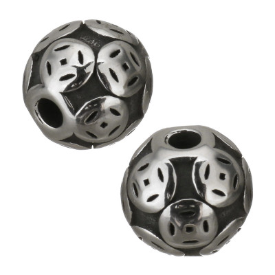 Bead decorated with surgical steel