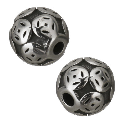 Bead decorated with surgical steel