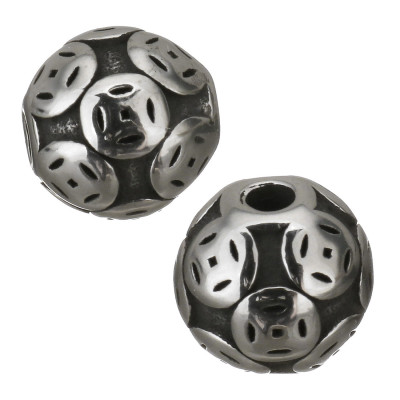 Bead decorated with surgical steel