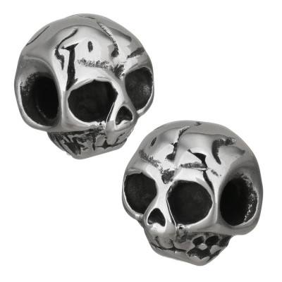 Skull bead with large surgical steel thread