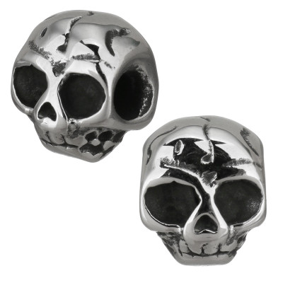 Skull bead with large surgical steel thread
