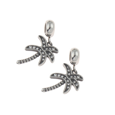 Palm pendant with chatons of Crystal surgical steel color