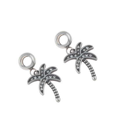 Palm pendant with chatons of Crystal surgical steel color