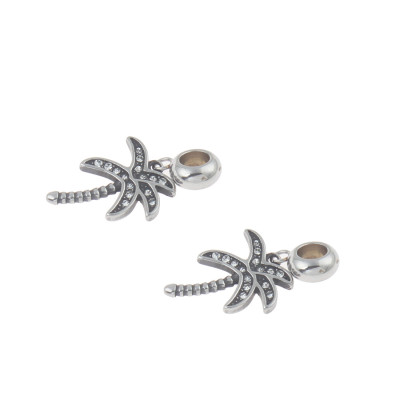 Přívěsek palma se šatony barvy Crystal chirurgická ocel