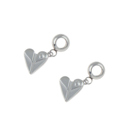 Surgical steel heart pendant