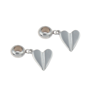 Surgical steel heart pendant