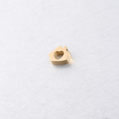 Korálek domeček se srdíčkem dvě barevné kombinace chirurgická ocel